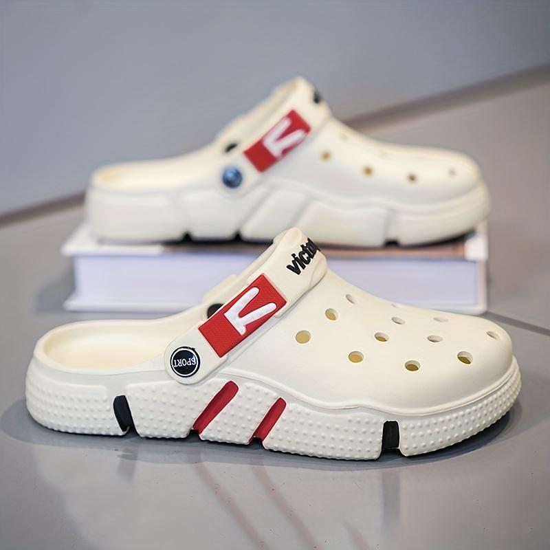 Men Casual Hole Shoes Summer Non Slip Beach Slippers Lightweight Breathable Sandals
