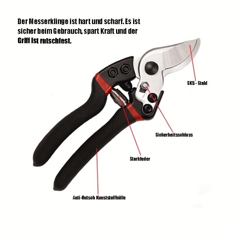 

Heavy-Duty Carbon Steel Pruning Shears with Black Grip - Ambidextrous Garden Clippers for Trimming Branches, Shrubs чорний