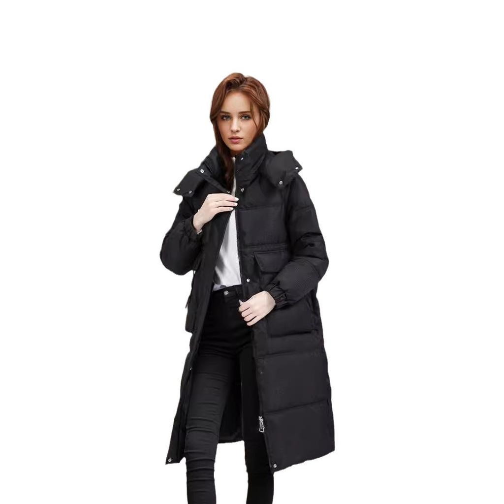 Detachable Hat Cotton Jacket For Women Mid Long Length Over The Knee Thick Jacket Female Hooded Warm Parkas Coats Women's Jacket