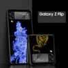 Phone Case for Samsung Galaxy Z Flip 3 4 5 Folding Mobile Shell Hard PC Fundas Black Coque Protect Cover Tiger Neon Leopard
