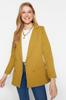 Women's Fashion Petrol Regular Lined Button Detailed Woven Blazer Jacket