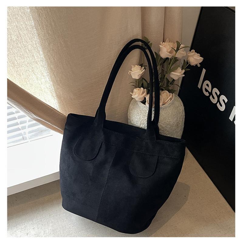 

Simple texture solid color spring and summer new versatile shoulder underarm bag tote bag leisure bag чёрный