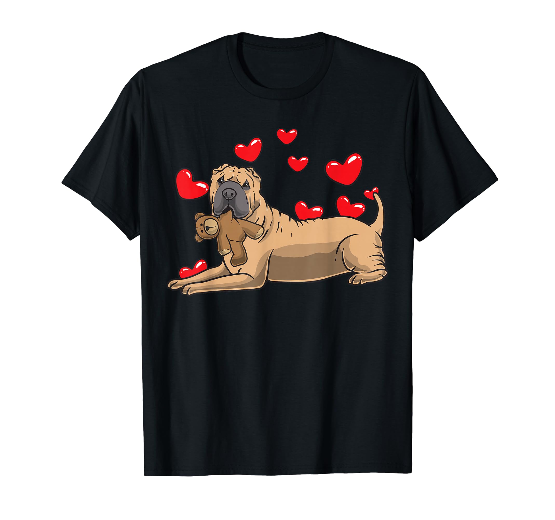 

Shar Pei Dog Animal and Heart Plush T-Shirt