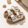Girls Summer Sandals Soft Sole Non Slip Toddler Sandals Adjustable Hook and Loop Straps Breathable Lightweight Beach Shoes for Kids