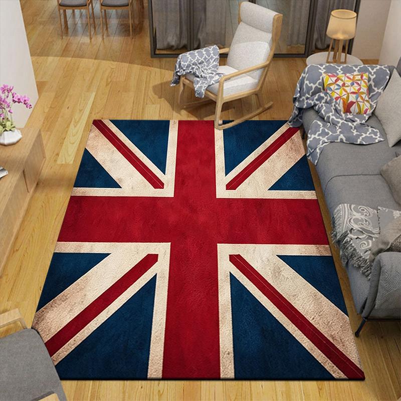 1Pc Union Jack Flag Rug, Office Carpet Indoor Outdoor Doormat, Non-Slip Soft, Living Room, Christmas Halloween Gift. M928151