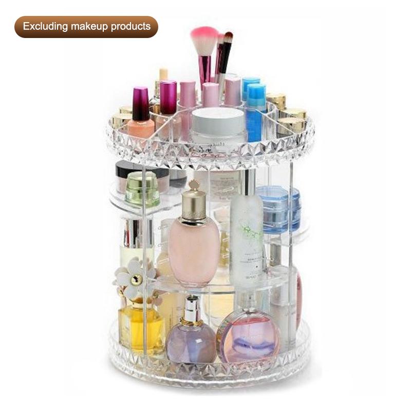 360 Rotating Makeup Organizer For Vanity,Clear Spinning Organizer And Make Up Organizers For Counter
