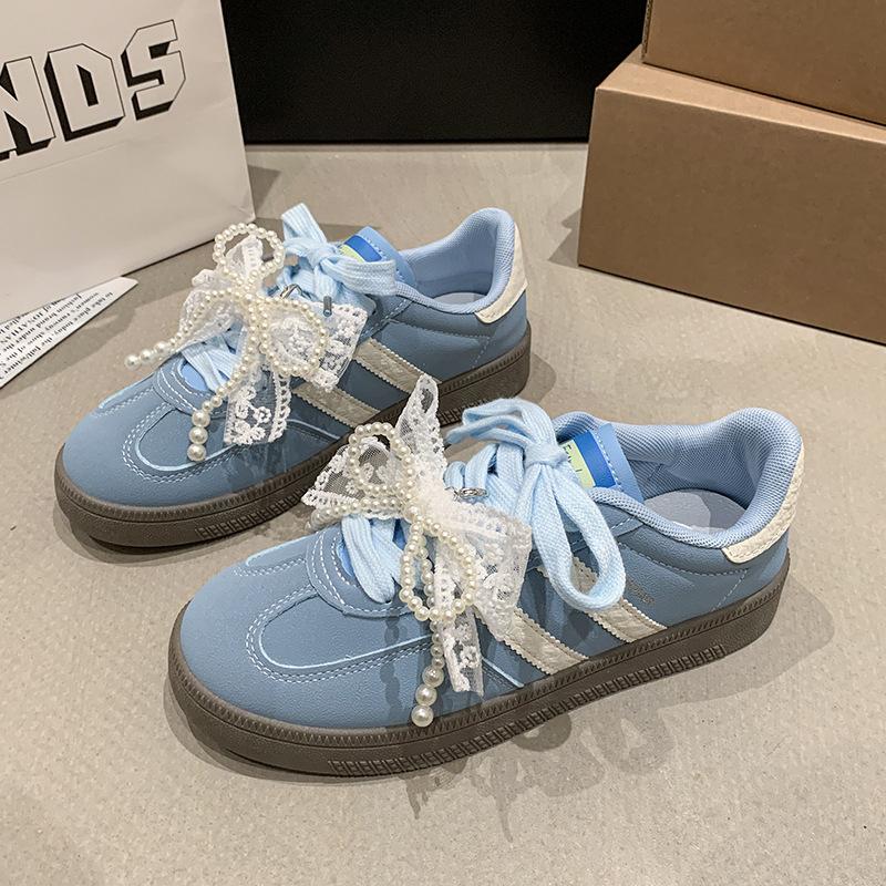 Retro vielseitige Farbabstimmung Damen 2025 neue Frühjahrsmode leichte lässige Sport-Board-Schuhe zum Schnüren