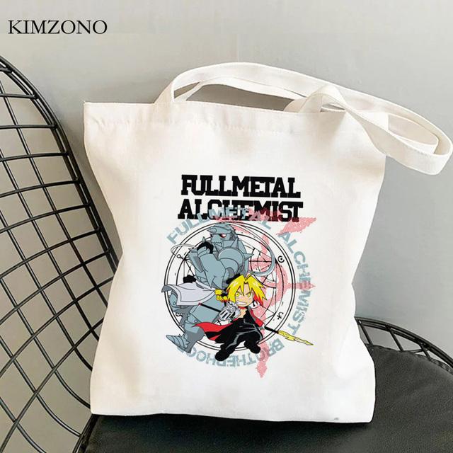 Fullmetal Alchemist Einkaufstasche Bolso Jutetasche Shopper Shopper Canvas Tasche Sac Cabas Stoff faltbare Taschen wiederverwendbare Cabas