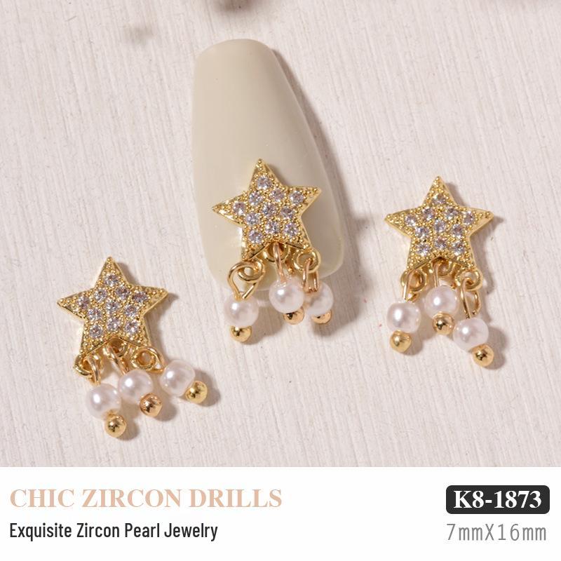 Luxurious Zircon Diamond Bow Nail Art Decorations - Japanese Style