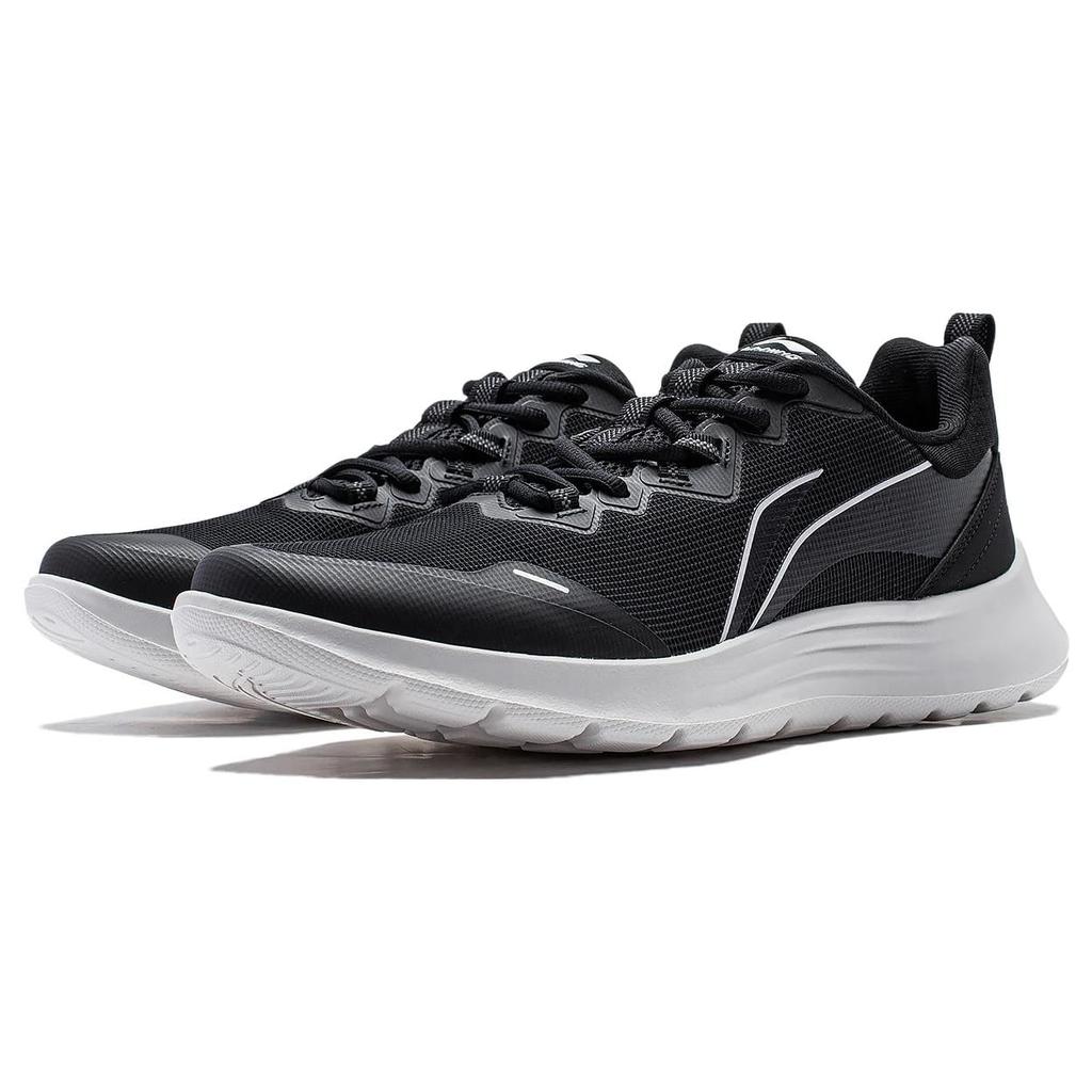 Li Ning Feather Abrasion Resistant Slip Resistant Low Top Running Shoes Men's Black White ARST065-3