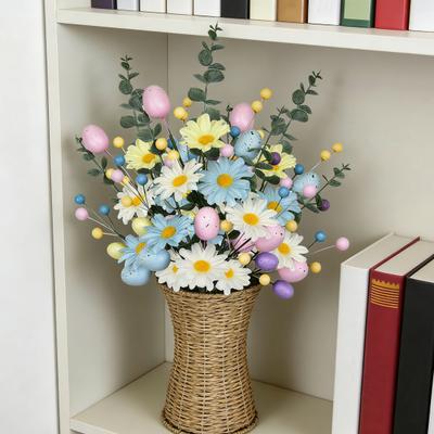 Easter Egg Stems Spring Artificial Floral Picks Simulated Foam Egg Branch for Home Vase Filler Table Centerpiece