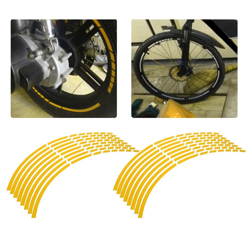 16 Stück Fahrrad Motorrad 16 18 Zoll Reflektierende Radstreifen Aufkleber Dekoration Zubehör(Gelb)