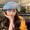 Love Cowboy Beret Women's Spring and Summer Face Small Versatile Bud Painter Hat Big Head Circumference Hat
