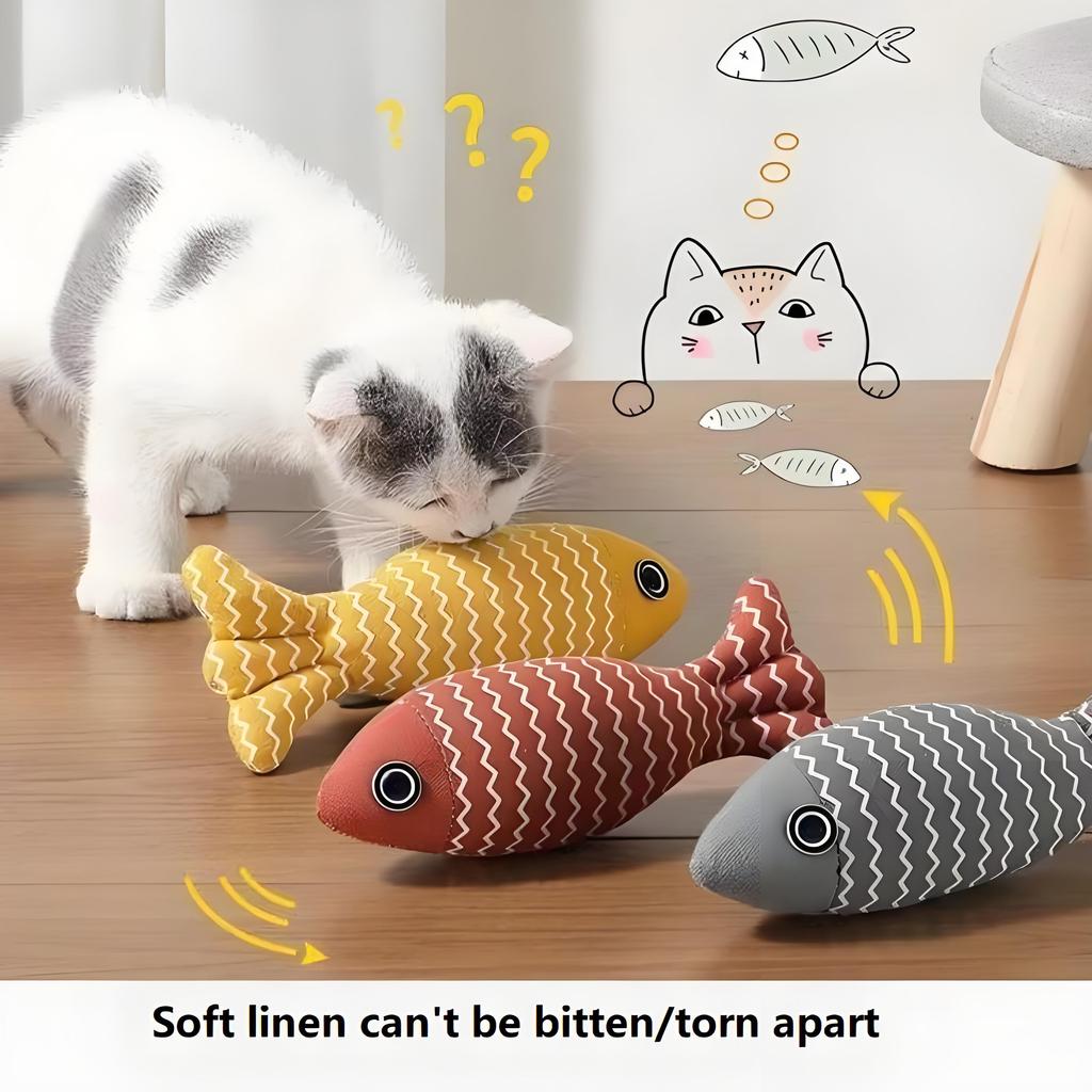 3PCS Fish Catnip Toys Games for Cats Catnip Toys Interactive Cat Chew Toy Cat Pillow Exercise Kicker Toys for Indoor Cat