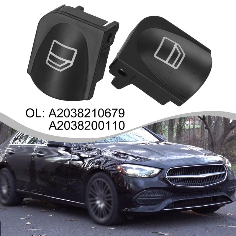A Pair Interior Car Window Regulator Switch Button Cover Cap For Mercedes-Benz C Class W203 For W209 ABS Window Switch Button
