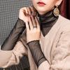 2023 Trendy Women's High Neck Black Mesh Lace Top - Stylish Korean Inner Layer