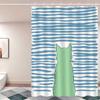 1pc Abstract Line Cat Silhouette Pattern Shower Curtain, High-end Elegant Bathroom Curtain, Bathroom Decoration Pattern