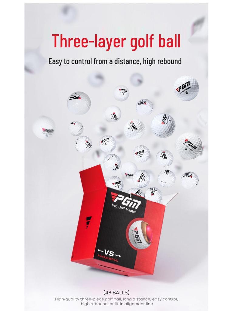 PGM Ultra-Langes Hoch-Elastisches Golfball-Geschenkset: 3/12/48er-Pack Hochleistungs-Übungsbälle