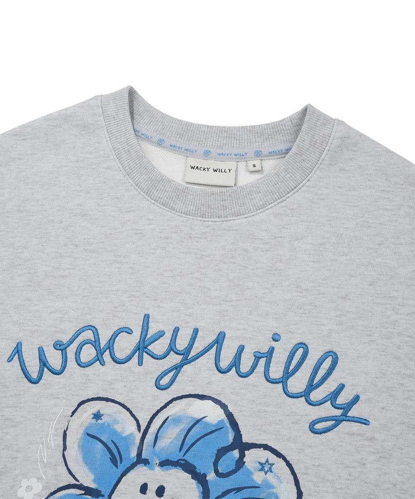 WACKY WILLY [26Ss] Women'S Big Lily Graphic Sweatshirt Sky Blue