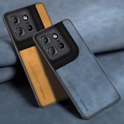 Für Motorola Edge 50 Neo Hülle Luxus PU Leder Handyhülle Für Motorola Moto S50 5G Rückseite Silikon Stoßfester Schutz