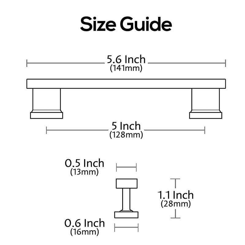 10 Pack Matt Black Cabinet Pulls 5 Inch(128mm) Hole Centers Cabinet Handles Kitchen Hardware Handle for Cabinets and Drawers