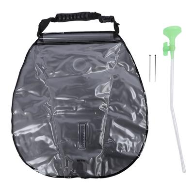 20L Portable Shower Bag Black Large Capacity Outdoor Shower Bag with Showerhead for Camping