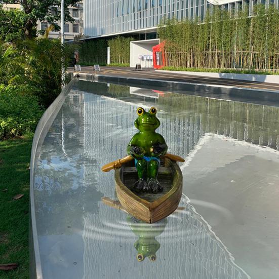 Yousheng Resin Pond Frog Statue Garden Animal Miniatures Water Decoration Landscape Figurine Outdoor Flower Pots Decorative Sculpture