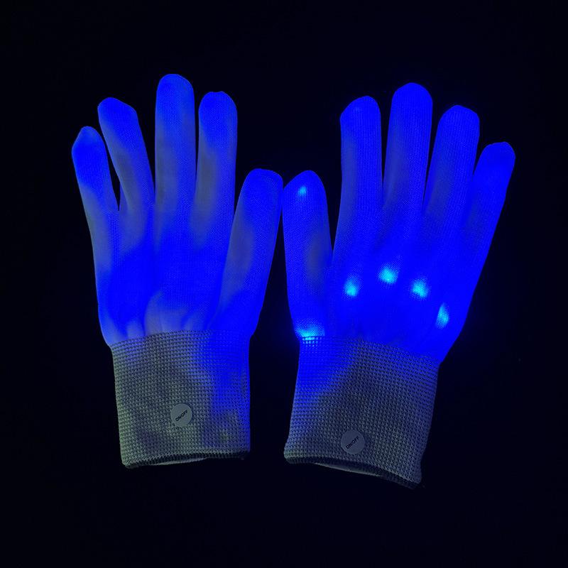 Hip Hop Party Led Rave Flashing Gloves Glow Light Up Finger Tip Lighting Gloves For Teens Adults Party Performance
