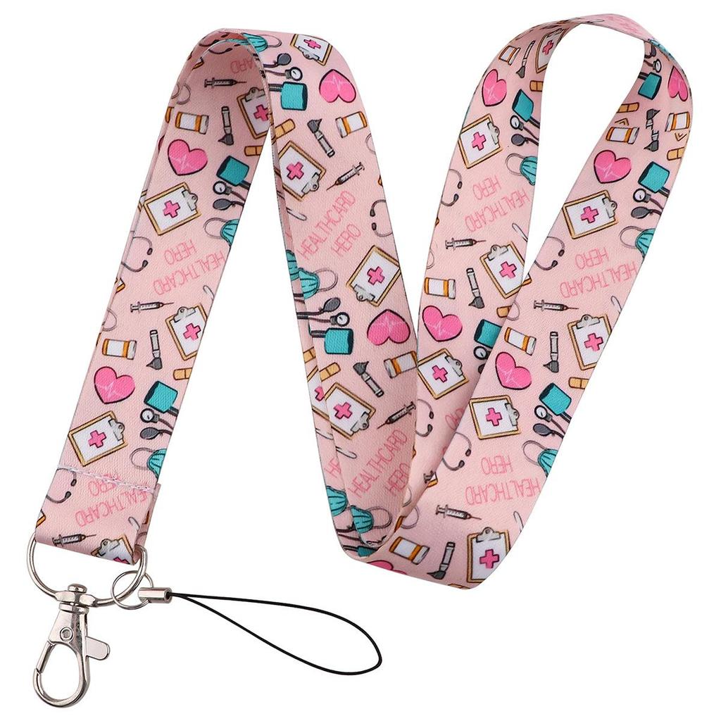 Double-Sided Printed Cat Doctor Cartoon Lanyard for Phone & ID Cards