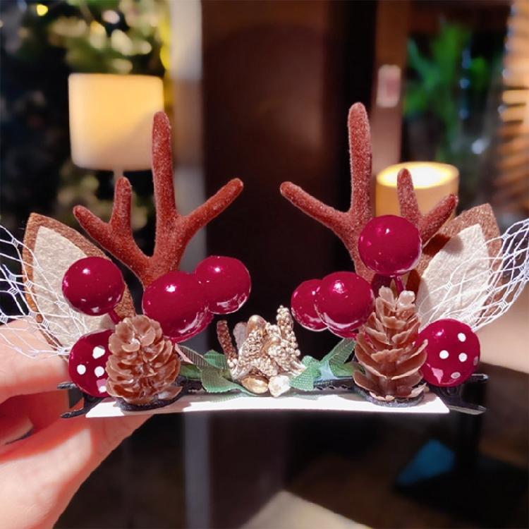 Christmas Hair Clips Antler Hair Pins Hair Accessories for Girls Toddlers Teens