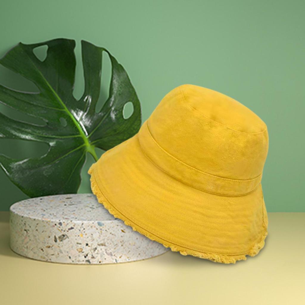 Sun Protection Women Bucket Hat Windproof Fisherman Cap Cotton Packable Sun Hat