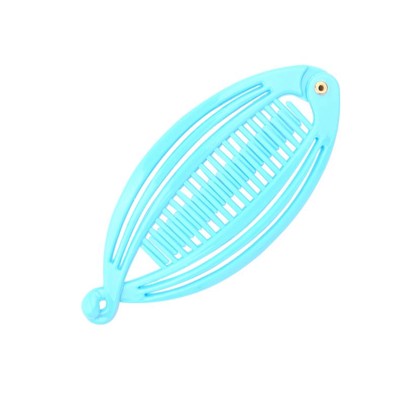 Große glänzend schwarze Schildpatt-Haarspange mit Drei-Fische-Design