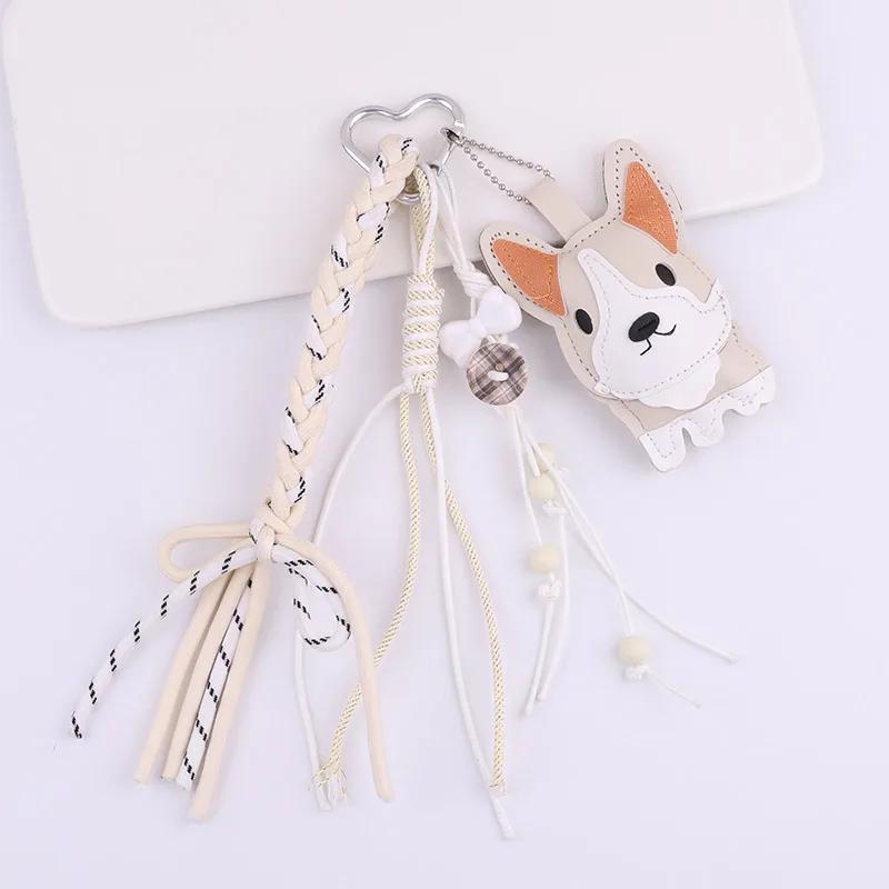 Creative Cute Pet Lanyards Cute Corgi Husky Heart-shaped Keychains Fashionable Versatile Bag Pendants Handmade Fun Small Gifts