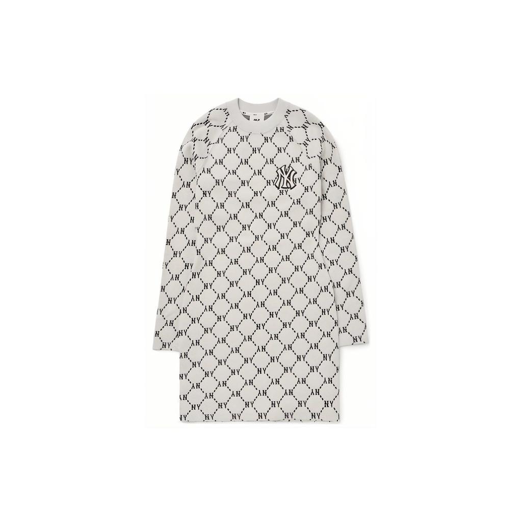 MLB Floral Print Hoodie Dress Women dresses White 3FOPM0124-50CRS