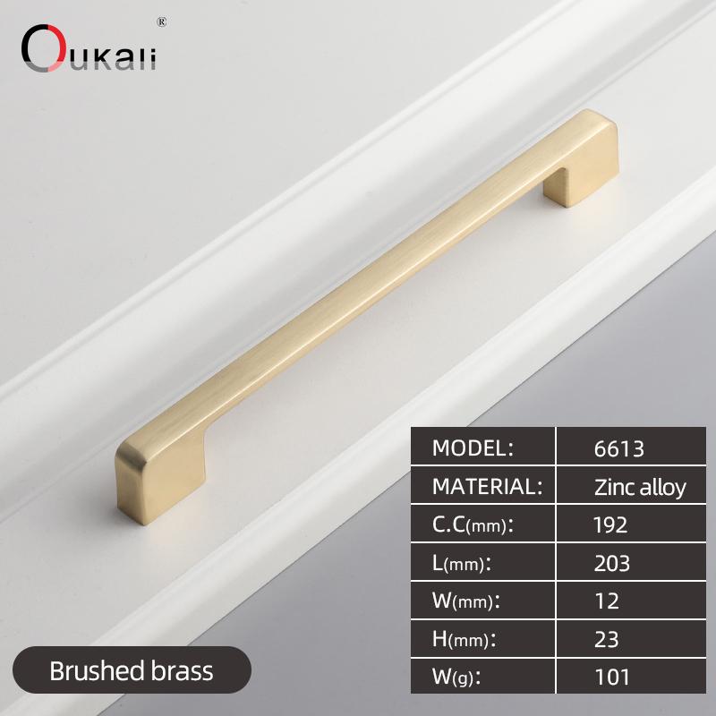 Oukali  New Design Zinc Alloy Pulls 96 128 192mm Home Furniture Hardware Kitchen Cabinet Dresser Drawer Door Pull Handles
