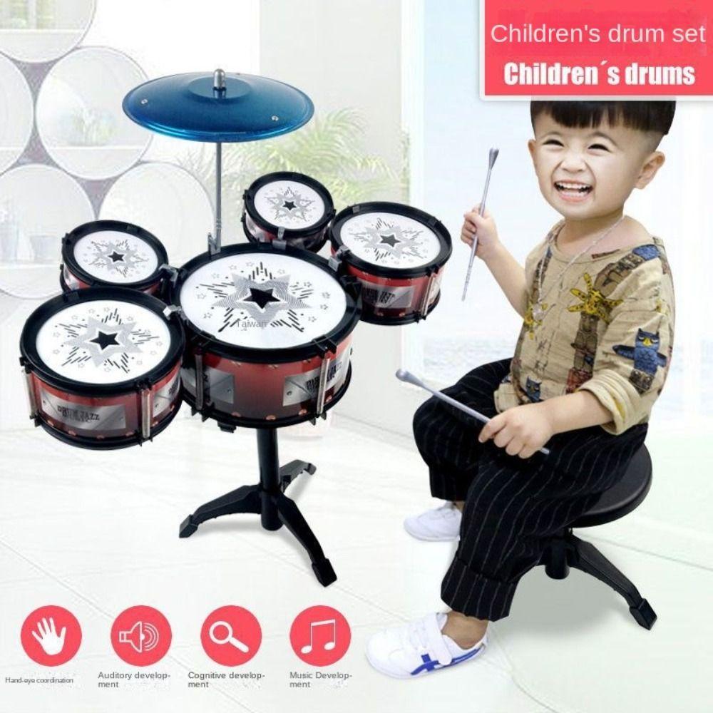 Drum Sets 5 Drums Musical Instruments Beat Children Jazz Drum Toy Children/Kids Gifts