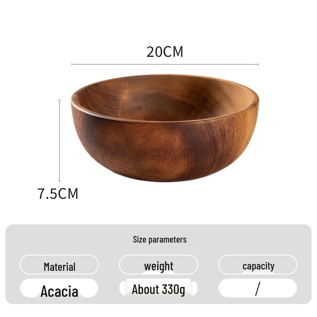Large Japanese Acacia Wood Bowl - Salad, Rice, or Soup