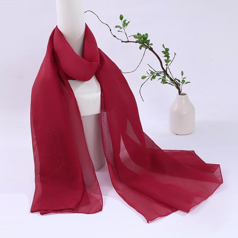 Scarlet Silk Square Dance Shawl - Women's Versatile Spring Scarf