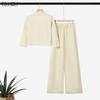 ZANZEA Womens 3/4 Sleeve Blouse and Pants Casual Two Piece Suit Sets