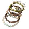 New Coconut Shell Wood Beads Beaded Soft Pottery Pearl Stone Leather Men's and Women's Bracelets Bracelets 6-piece Set