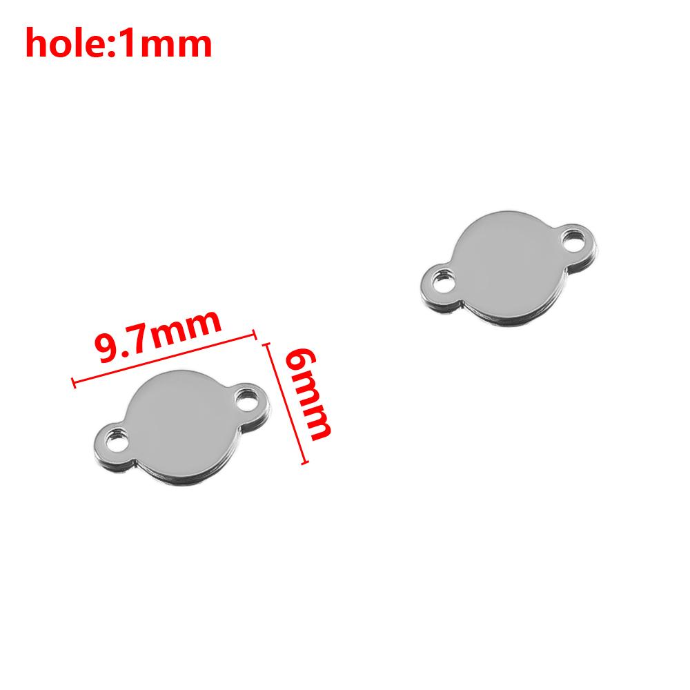 20Pcs Stainless Steel Flat Round Links Stamping Blank Tag Connectors 2 Holes Disc Pendant DIY  Necklaces Jewelry Making Supplies