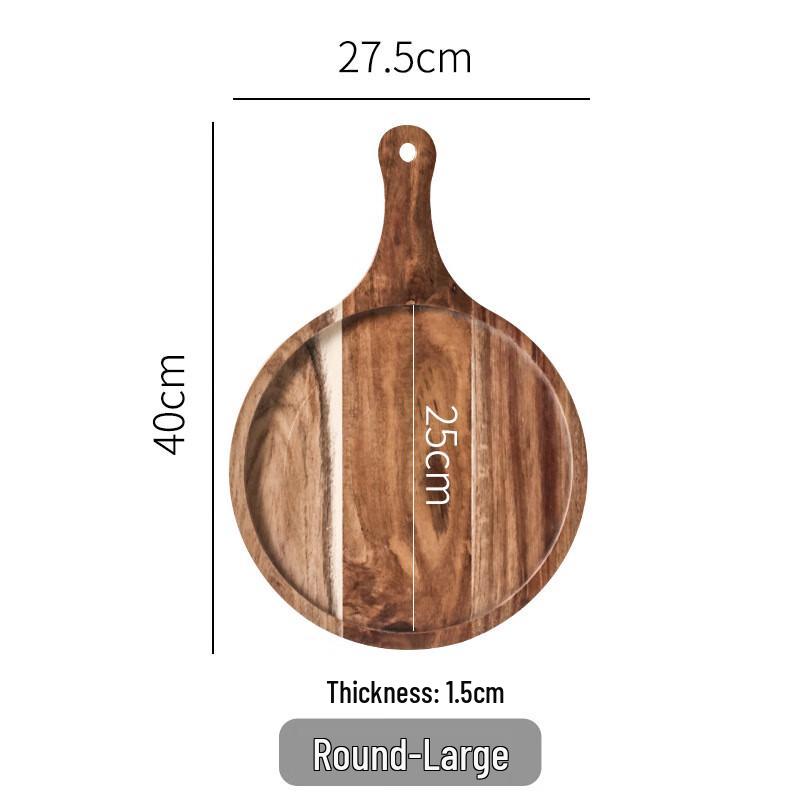 Japanese Style Wooden Round Dinner Plate Round Large