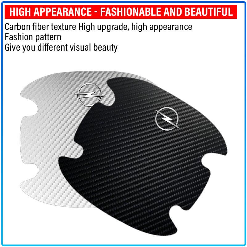 4PCS Carbon Fiber Car Door Handle Protection 3D Sticker Accessories For Opel Astra C G H Insignia J K Zafira B Corsa Vectra C Corsa C
