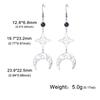 Witch Knot Moon Earrings Stainless Steel Black Birthstone Drop Earrings for Women Celtics Knot Lucky Irish Amulet Wiccan Jewelry