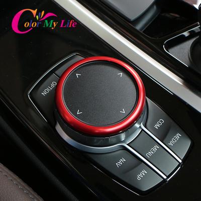 Araba Kontrol Multimedya Topuzu Düğmesi Dekoratif Kapak Trim Halka Etiket BMW 5 Serisi için G30 G38 X3 G01 X4 G02