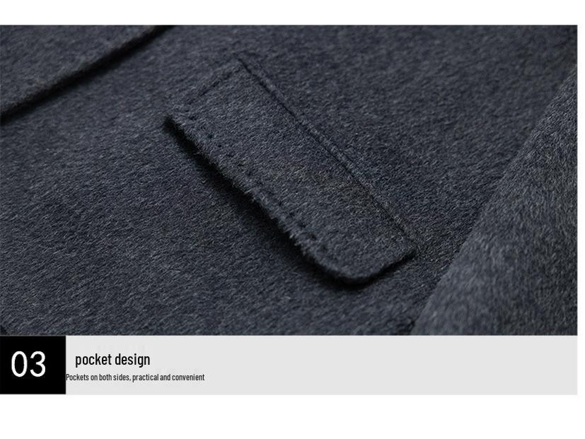 Double-Sided Camel Wool Mid-Length Slim Coat for Women - Autumn/Winter 2025 Collection