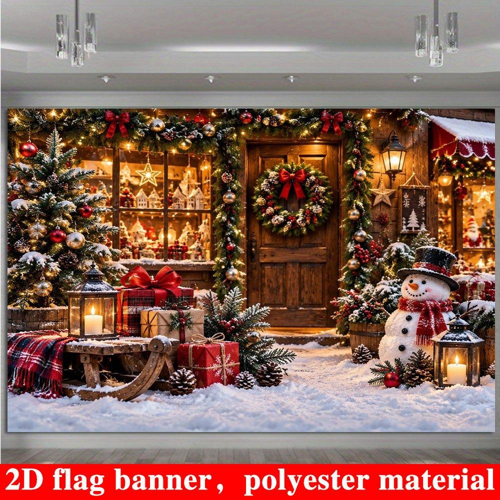 1Pcs Color Snow House Themed Decoration Background Winter Backdrop Decorations For Photo Studio Photo Booth Christams Party
