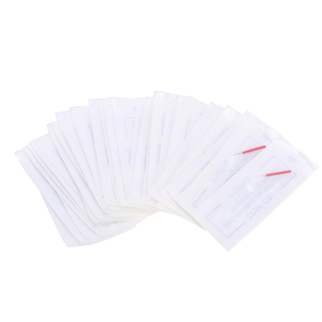 50uds Aguja Profesional para Sombreado Microblading Acero Inoxidable Aguja de Tatuaje de Cejas