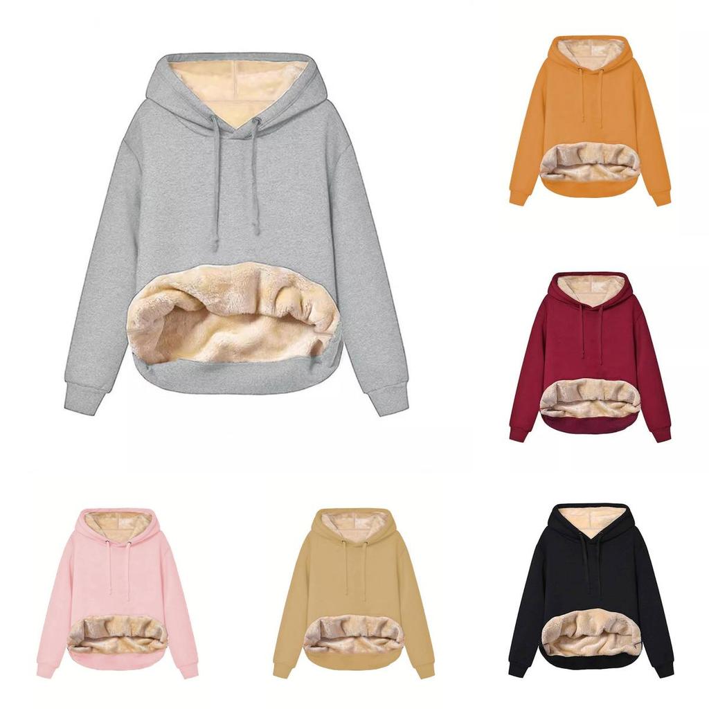 Arctic Fleece Womens Hoodie Sweatshirt With Pockets For Casual Winter Wear