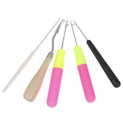 Juego de 5 agujas de ganchillo de plástico para trenzar y tejer el cabello